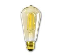 Kanlux Ampoule rétro E27 ST64 filament LED, corps en verre blanc doré, 725lm, 7W