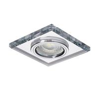 Kanlux Lot de 3 spots encastrables carrés en verre argenté 230 V GU10