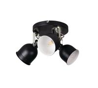 Kanlux Plafonnier rond 3 lampes - Noir