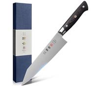 kanngou Couteau Cuisine 21cm Couteau Kiritsuke, Couteau de chef en acier inoxydable AUS-8 avec manche en ébène et santal rouge, Couteau Japonais avec coffret cadeau premi