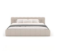 Kansas lit style nuage 140x190cm en velours beige