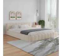 Kansas lit style nuage 140x190cm en velours beige