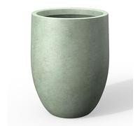 Kante Grande jardinière en béton de 55 cm de Hauteur d’intérieur et extérieur, Pot décoratif avec Trou de Drainage et Bouchon en Caoutchouc, Style Rond Moderne, pour Jardin et Maison, Vert Menthe