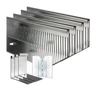 KantFuchs 24 Barre de descente en aluminium de qualité supérieure - 4 m x 80 mm - Bordure exclusive - Revêtement de gravier - Pour toiture plate - Fabriqué en Allemagne - 4 x 1 m - Avec 3 connecteurs