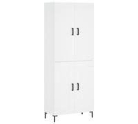 Kaorsrow Armoire haute en bois - Blanc - 69,5 x 34 x 180 cm - 2 pièces | Armoire de rangement à deux portes pour salon et chambre à coucher avec pieds en métal solides et beaucoup d'espace de
