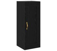 Kaorsrow Armoire murale en chêne noir 34,5 x 34 x 90 cm | Armoire murale à suspendre avec porte réversible et poignées dorées élégantes pour salle de bain, couloir et chambre à