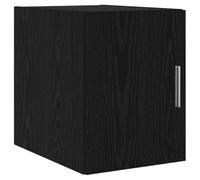 Kaorsrow Armoire suspendue noire aspect chêne 30 x 42,5 x 39,5 cm | Bloc mural compact pour salon et couloir avec porte à charnière et poignée argentée pour un rangement structuré.