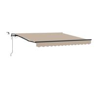 Kaorsrow Auvent rétractable à bras articulés - 350 x 250 cm - Avec cadre et télécommande - En polyester beige - Pour terrasse, balcon et jardin - Avec capteur et accessoires