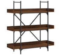 Kaorsrow Bibliothèque à 3 compartiments en métal marron aspect chêne 100 x 33 x 108,5 cm