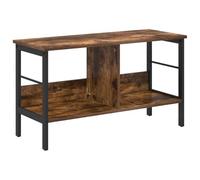 Kaorsrow Bibliothèque en chêne fumé - 82 x 32 x 47 cm - 2 compartiments | Étagère de rangement compacte de style industriel Loft pour salon, bureau à domicile et bureau avec cadre en acier robuste.