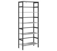 Kaorsrow Bibliothèque grise Sonoma - 60 x 29,5 x 149 cm - 4 compartiments | Étagère de rangement industrielle à 4 niveaux pour salon, chambre à coucher et bureau avec cadre en acier robuste.