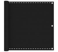 Kaorsrow Brise-vue pour balcon - Noir - 90 x 1200 cm - En polyéthylène haute densité - Avec œillets en aluminium et corde de 12 m - Protection contre le vent - Pour balcon, jardin, terrasse