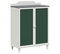 Kaorsrow Buffet avec tableau noir 80 x 40 x 110 cm Armoire gris blanc | Commode moderne en bois pour salon et couloir avec deux portes et panneau avant inscriptible.