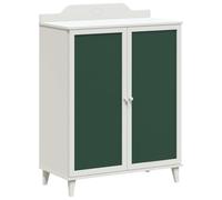 Kaorsrow Buffet avec tableau noir 80 x 40 x 110 cm Blanc/vert | Armoire d'appoint polyvalente en bois pour salon et couloir avec tableau intégré et deux portes.