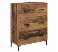 Kaorsrow Buffet en bois vieilli en bois composite et fer 69,5 x 34 x 90 cm | Buffet de couloir chic pour salon et salle à manger avec tiroir spacieux et pieds en métal solides noirs.