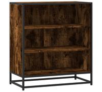 Kaorsrow Buffet en chêne fumé - 68 x 35 x 76 cm - Armoire d'appoint en | Armoire de rangement compacte pour salon et couloir avec 3 compartiments ouverts et structure en métal robuste.