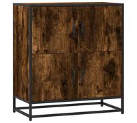 Kaorsrow Buffet en chêne fumé - 68 x 35 x 76 cm - Commode en bois | Armoire d'appoint industrielle avec structure en métal et poignées ergonomiques, idéale pour le couloir