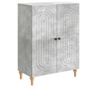 Kaorsrow Buffet gris béton 66 x 34,5 x 90 cm Commode avec 2 portes | Buffet fin effet béton pour salon et couloir, offrant un espace de rangement structuré sur plusieurs niveaux.