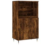 Kaorsrow Buffet haut en chêne fumé 60 x 36 x 110 cm | Armoire élégante au design industriel avec 6 compartiments pour le salon et le couloir. Stable grâce aux pieds métalliques.
