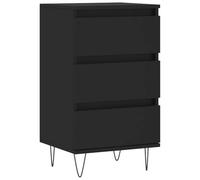 Kaorsrow Buffet noir 40 x 35 x 70 cm Commode avec 3 tiroirs | Armoire d'appoint compacte pour salon et chambre à coucher, matériau robuste avec pieds en métal stables et sécurité murale.