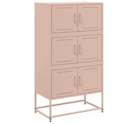 Kaorsrow Buffet rose 68,5 x 38,5 x 123,5 cm Armoire en métal en acier | Commode industrielle avec 6 compartiments et portes en acier robuste. Idéal pour ranger la chambre et le salon.