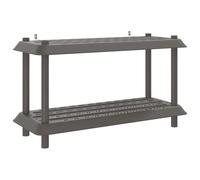 Kaorsrow Étagère à 2 niveaux - 100 x 40 x 55,5 cm - En polypropylène - Gris | Étagère en plastique robuste en polypropylène résistant aux UV avec trous de drainage pour balcon, terrasse