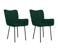 Kaorsrow Lot de 2 chaises de salle à manger en velours vert foncé avec accoudoirs, 55 x 58,5 x 81,5 cm, réglables en hauteur, design moderne, robustes et confortables pour salle à manger, cuisine