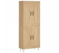 Kaorsrow Meuble haut en chêne Sonoma 69,5 x 34 x 180 cm | Meuble haut élégant pour le salon avec beaucoup d'espace de rangement derrière les portes, pieds en fer stables et support