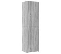 Kaorsrow Meuble haut gris sonoma 50 x 42,5 x 185 cm Armoire en bois | Armoire étroite multifonction avec portes et compartiments pour salon, chambre à coucher et couloir, facile d'entretien et