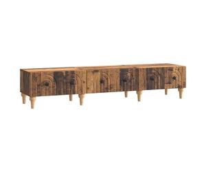 Kaorsrow Meuble TV bas en bois vieilli 147 x 34,5 x 30 cm avec 3 tiroirs | Meuble TV élégant dans la chambre ou le salon avec trois tiroirs spacieux et une forte capacité de charge jusqu'à 60 kg.