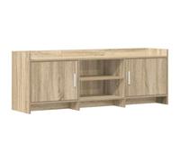 Kaorsrow Meuble TV bas en chêne Sonoma - 130 x 33 x 47 cm | Meuble TV élégant pour salon et chambre à coucher avec 2 portes, 2 compartiments et poignées métalliques robustes.