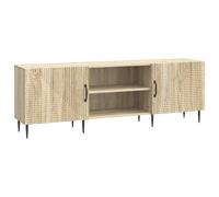 Kaorsrow Meuble TV en chêne Sonoma 150 x 31 x 50 cm | Meuble bas élégant pour le salon et la chambre à coucher avec portes battantes à 90 degrés et pieds solides en métal noir.