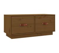 Kaorsrow Meuble TV en pin massif marron miel 80 x 34 x 35 cm | Meuble bas compact en pin pour salon et chambre à coucher avec beaucoup d'espace de rangement pour récepteur et décoration.