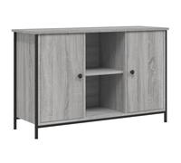 Kaorsrow Meuble TV gris Sonoma 100 x 35 x 65 cm Meuble bas avec pieds en | Meuble TV compact pour salon et chambre à coucher avec 2 portes, 2 compartiments ouverts et pieds métalliques solides.