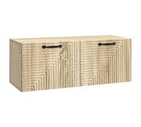 Kaorsrow Meuble TV mural en chêne Sonoma 78,5 x 31 x 30 cm | Meuble bas peu encombrant pour le salon ou la chambre à coucher avec portes pivotantes en bois et capacité de charge de 60 kg