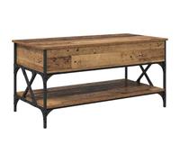 Kaorsrow Table basse aspect bois vieilli 100 x 50 x 50 cm | Table basse flexible pour le salon avec fonction Lift Top pratique et structure en métal robuste.