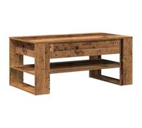 Kaorsrow Table basse aspect bois vieilli 102 x 55 x 45 cm | Table d'appoint pour le salon avec compartiment de rangement supplémentaire pour l'ordre. Finition robuste au look vintage.