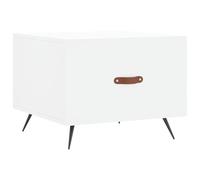 Kaorsrow Table basse blanche 50 x 50 x 40 cm Table d'appoint en bois | Table basse carrée pour salon avec tiroir et pieds en fer solides pour un espace de rangement supplémentaire.