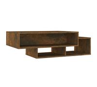 Kaorsrow Table basse en chêne fumé 105 x 55 x 32 cm | Table basse moderne avec 3 compartiments asymétriques pour un rangement dans le salon, le bureau et la salle de lecture.