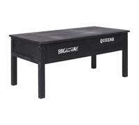Kaorsrow Table basse noire en bois avec 2 tiroirs - 100 x 50 x 45 cm | Table d'appoint robuste pour salon en véritable bois de paulownia et peuplier avec tiroirs au design New York.