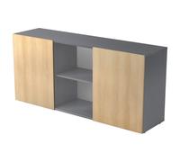 KAPA 1780 | Sideboard | avec portes coulissantes - Graphite/Chêne
