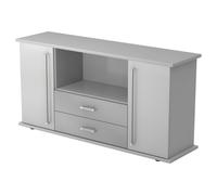 KAPA SB | Sideboard | avec protes et tiroirs - Gris poignée chrome métal