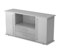 KAPA SB | Sideboard | avec protes et tiroirs - Gris poignée de bastingage plastique