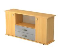 KAPA SB | Sideboard | avec protes et tiroirs - Hêtre poignée striée en plastique