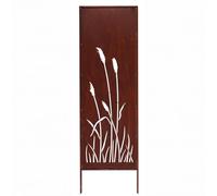 Kapaga Brise-vue en métal, 160 x 50 cm, aspect rouille, brise-vue, décoration de jardin, rouille (herbe de la pampas)