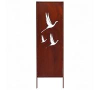 Kapaga Brise-vue en métal, 160 x 50 cm, aspect rouille, brise-vue, décoration de jardin, rouille (oiseaux)