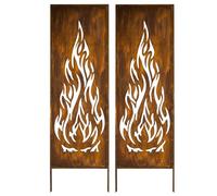 Kapaga Brise-vue en métal - 160 x 50 cm - Aspect rouille | Pour jardin et terrasse - Corten, élément brise-vue - Pare-vue - Clôture décorative de jardin - Rouille