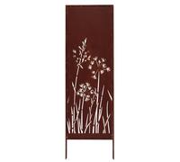 Kapaga Brise-vue en métal - 160 x 50 cm - Aspect rouille | Pour jardin et terrasse - Corten - Élément brise-vue - Pare-vue - Clôture décorative de jardin - Rouille (pissenlit)