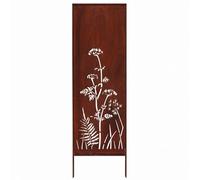 Kapaga Brise-vue en métal - 160 x 50 cm - Aspect rouille | Pour jardin et terrasse - Corten, élément brise-vue - Pare-vue - Clôture décorative de jardin - Rouille (prairie)
