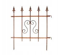Kapaga - Clôture de Jardin en Métal - Clôture Décorative Modulaire, Bordure de Pelouse, Métal Revêtu Rouille 70x60 cm, Système d'Emboîtement Flexible